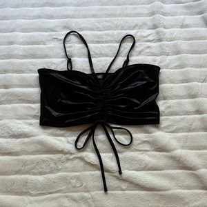 Garage black velvet tank top